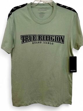 True Religion Men's Logo Crew Neck T-Shirt in Sage